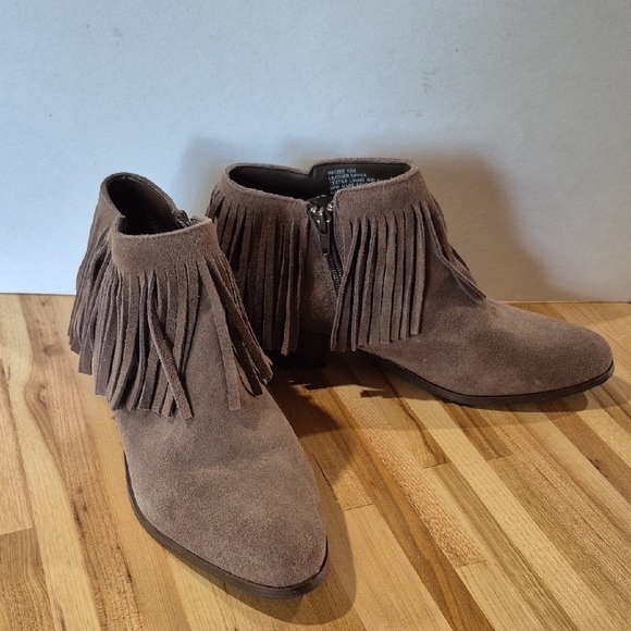 Steve Madden Shoes - Steve Madden Taupe Ankle Booties with Fringe